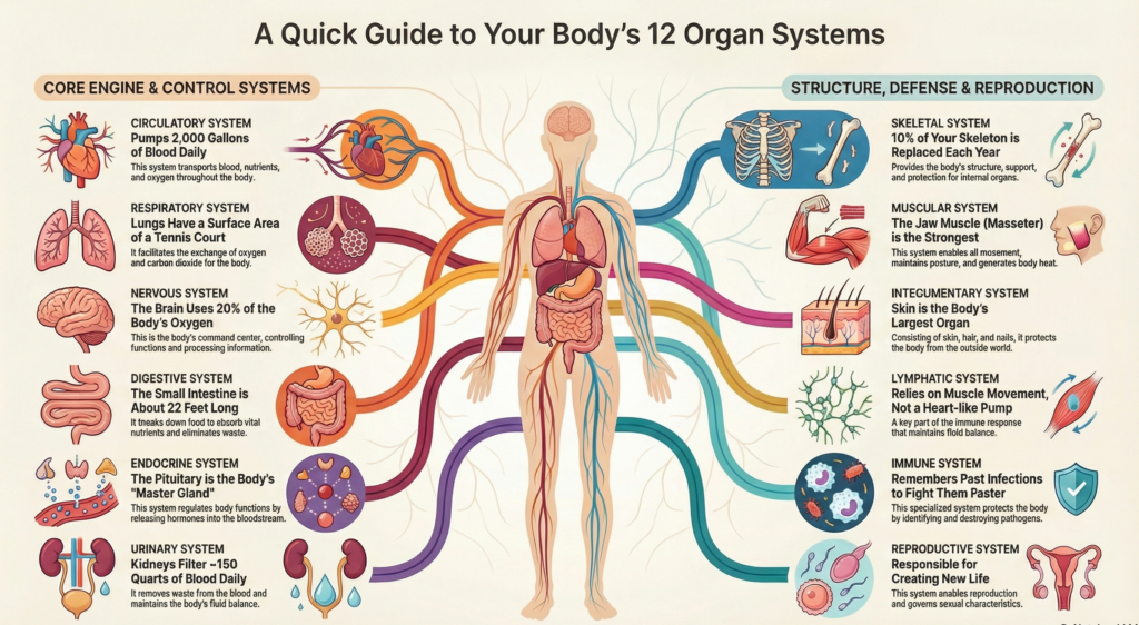 11 organ Systems of the human body. Concierge Functional Medicine in Bonita Springs Florida