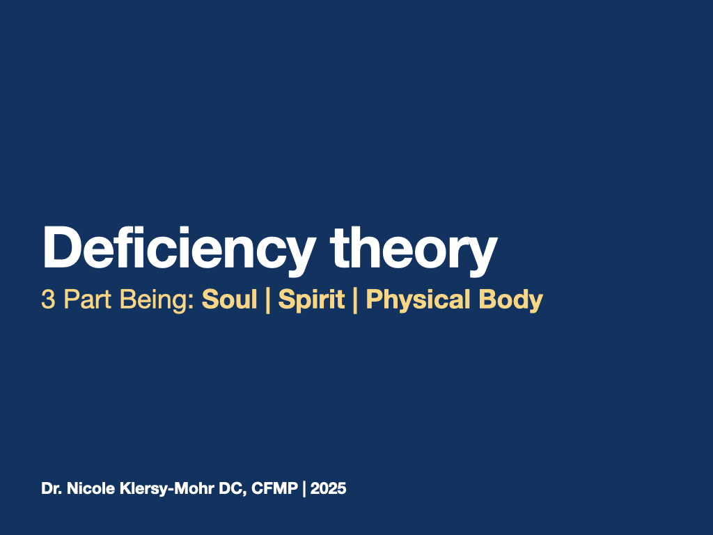 The Deficiency Theory The Deficiency Theory